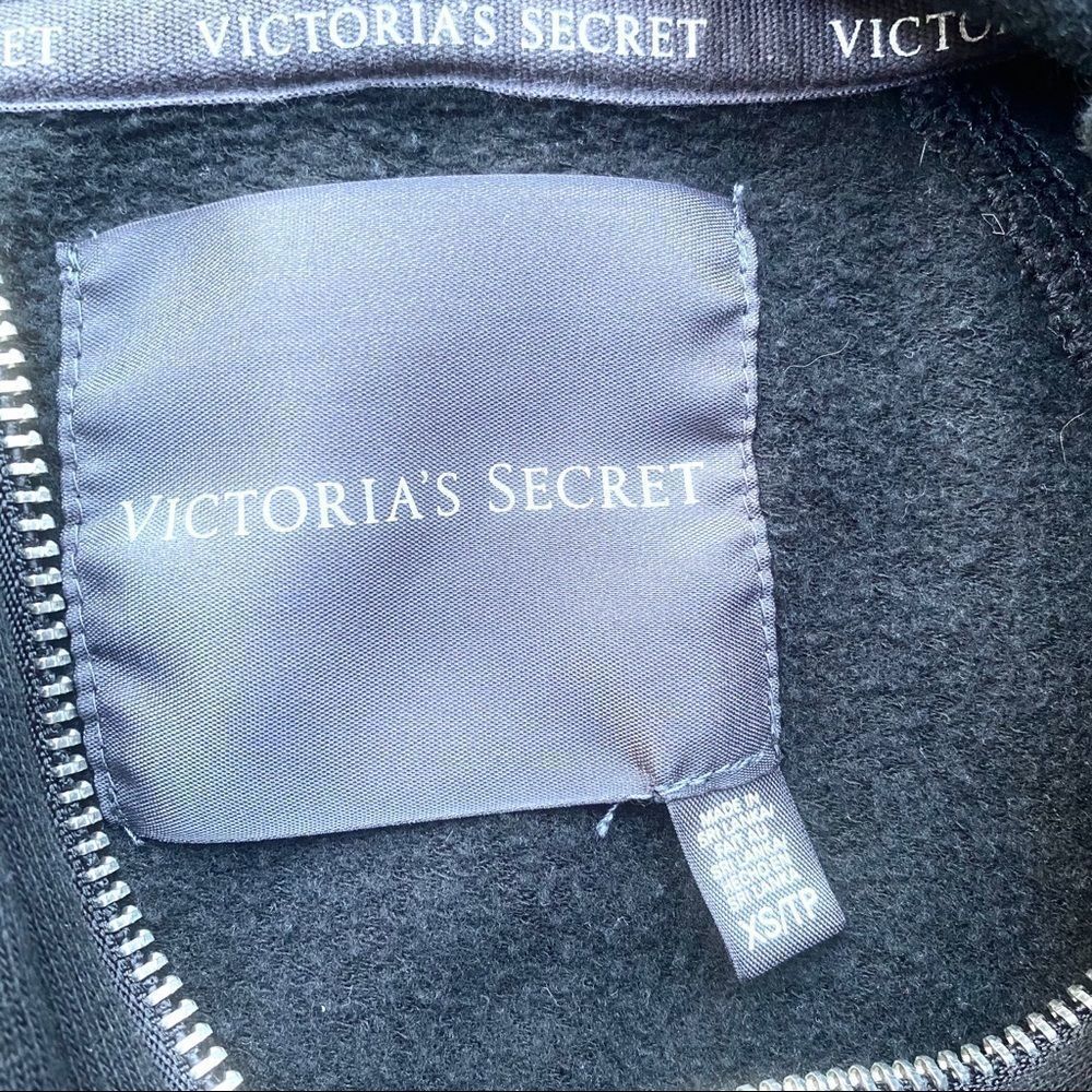VS Black Full Zip Hoodie Sweatshirt Angel Bling XS - Picture 2 of 11
